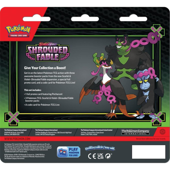 Pokemon TCG: Shrouded Fable 3-Pack Blister - Pecharunt